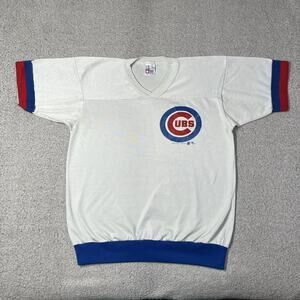 Vintage Chicago Cubs Shirt Mens L Ringer MLB Baseball 80s Garan Made USA